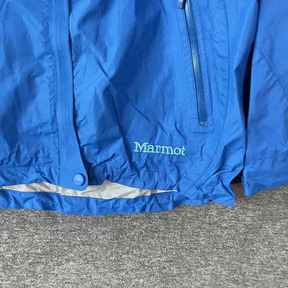 Marmot MemBrain Ski Jacket‎ Mens Small Blue Hooded Waterproof Shell Lightweight